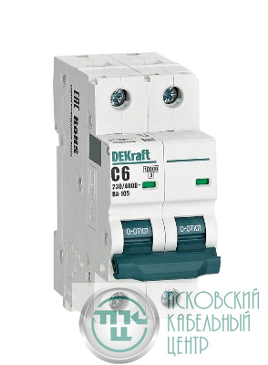 Выключатель автоматический модульный 2п C 6А 10кА ВА-105 DEKraft 13163DEK