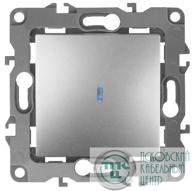 Механизм выключателя 1-кл. СП Эра12 10А IP20 12-1102-03 250В 10AX с подсветкой алюм. Эра Б0014635