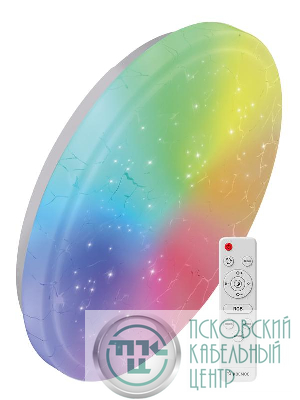 Светильник светодиодный PREMIUM FROST-RGB 75Вт 230В 3000-6500К 4400лм IP40 495х85мм настенно-потолочный управляемый с пультом ДУ с RGB подсветкой КОСМОС KSFrosRGB75W