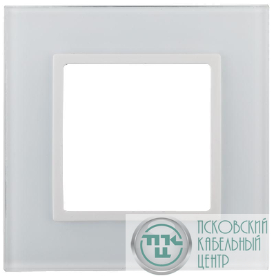 Рамка 1-м 14-5101-01 стекло Elegance бел.+бел. Эра Б0059166