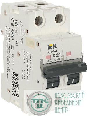 Выключатель автоматический модульный 2п C 32А M06N ARMAT IEK AR-M06N-2-C032