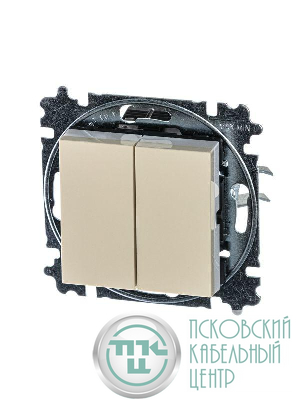 Переключатель 2-кл. СП Levit IP20 сл. кость/бел. ABB 2CHH595245A6017