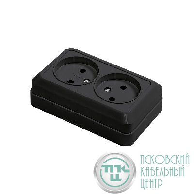 Розетка 2-м BOLLETO накладная 7102B черн. IN HOME 4690612061054