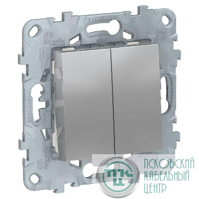 Выключатель 2-кл. UNICA NEW (сх.5) алюм. SchE NU521130