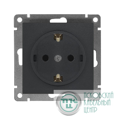 Розетка 1-м СП Афина 16А IP20 с заземл. механизм графит Universal A0028-Gr