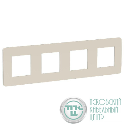 Рамка 4-м UNICA STUDIO шампань/бел. SchE NU280824