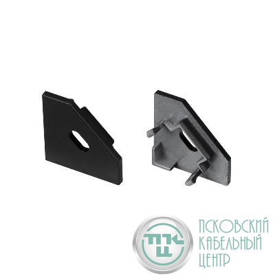 Заглушка SL-KANT-H18 FLAT BLACK с отверстием пластик (комплект) Arlight 049432