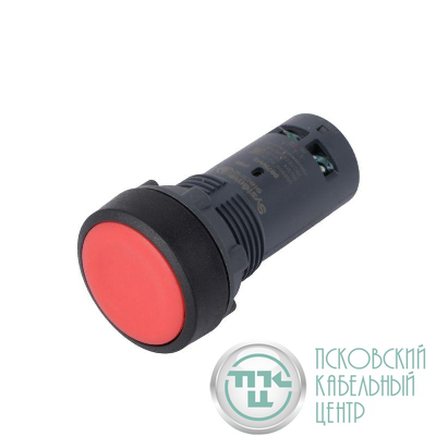 Кнопка моноблочная SB7 22мм с возвратом пластик 1НО+1НЗ IP65 красн. SE SB7NA45