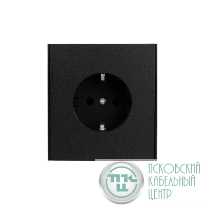 Розетка 1-м СП STRONG MIELE 16А с заземл. защ. шторки антрацит Kranz KR-78-0701-5