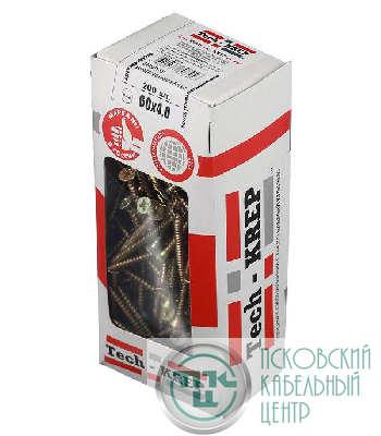 Саморез универсальный 60х4.0 желт. (коробка с окном) (уп.200шт) Zitar 102248