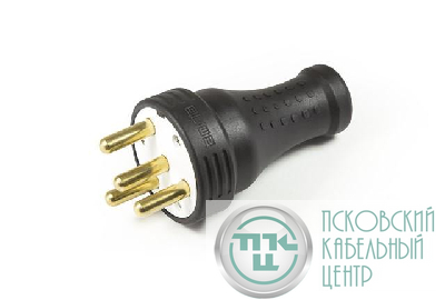 Вилка в резиновом корпусе 3х25А. EMAS EKS325F