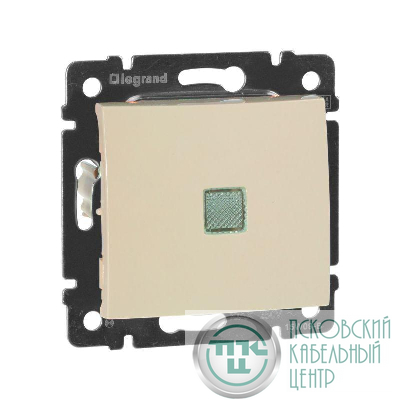 Выключатель 1-кл. СП Valena 10А IP31 250В с зел. индикацией механизм сл. кость IEK 774310
