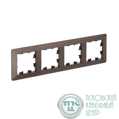 Рамка 4-м AtlasDesign Air мокко/дым. черн. SE ATN220604