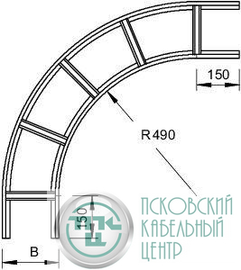Угол для лотка горизонт. 90град. 300х110 конв. цинк. LBI 90 113 FS OBO 6217648