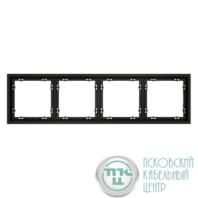 Рамка 4-м S70 пластик. черн. матов. Voltum VLS100408