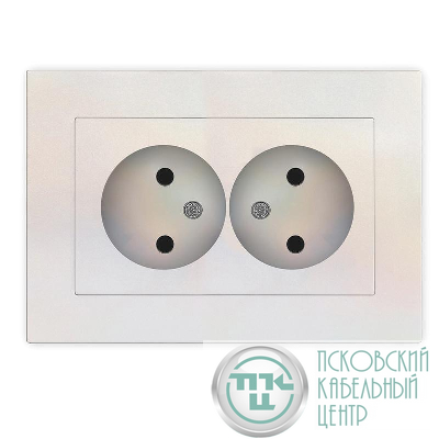 Розетка 2-м СП Афина 16А IP20 без заземл. в сборе жемчуж. Universal A0102-OBr