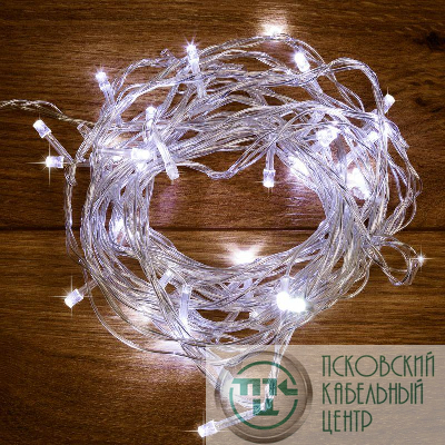 Гирлянда светодиодная "Твинкл Лайт" 20м 160LED бел. 10Вт провод ПВХ прозр. Neon-Night 303-305