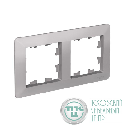 Рамка 2-м AtlasDesign Air алюм./дым. черн. SE ATN220302