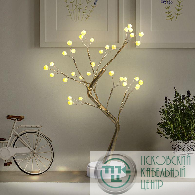 Светильник декоративный Жемчужное дерево 36LED тепл. бел. IP20 В=45см 3хAA Эра Б0051949