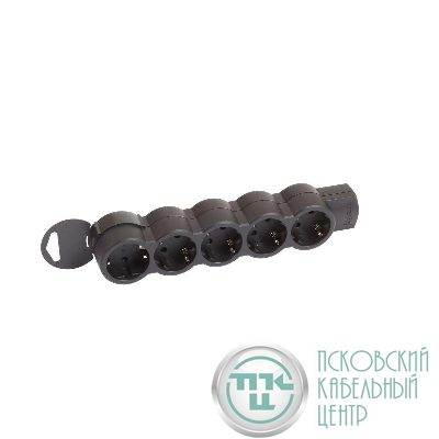 Колодка удлинителя 5х2К+З без кабеля ''Стандарт'' черн. Leg 695038