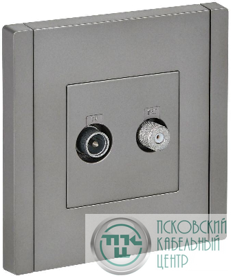 Розетка 2-м TV+SAT FORTE&PIANO FP538 сталь IEK FP-AF20-O-K46