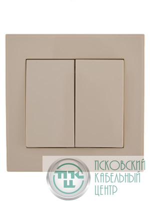 Выключатель 2-кл. СП Rain IP20 крем. LEZARD 703-0303-101
