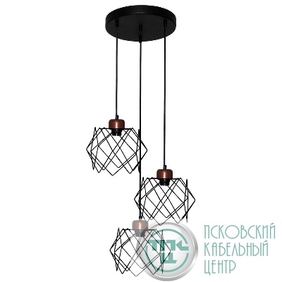Светильник "Сигма" 232 НСБ 01-3х60-163 Е27 ИУ черн. муар медь Элетех 1005404795