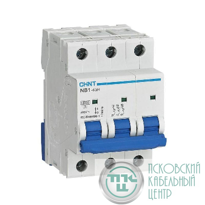 Выключатель автоматический модульный 3п D 2А 10кА NB1-63H (R) CHINT 179883