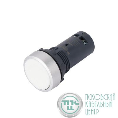 Кнопка моноблочная SB7 22мм с возвратом металл 1НО IP65 бел. SE SB7EA11