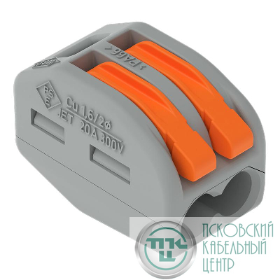 Клеммник универсальный 2х(0.08-2.5) (уп.50шт) WAGO 222-412