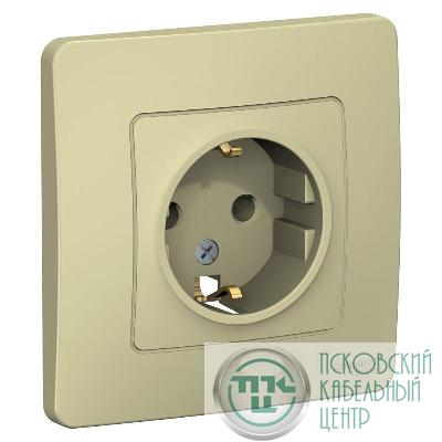 Розетка 1-м СП Blanca 16А IP20 250В с заземл. без защ. шторок беж. SE BLNRS001017