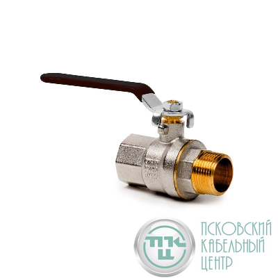 Кран шаровой ручка рычаг латунь внутр./наружн. резьба 1/2дюйм PN40 никель (инд. упак.) RTP 34888
