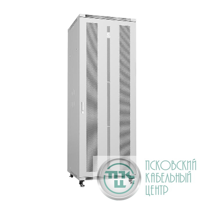 Шкаф монтажный телекоммуникационный напольн. ND-05C-47U80/100 19дюйм 47U 800х1000х2277мм для распределит. и серверн. оборудования; передн. и задн. перфорир. двери ручка с замком RAL 7035 сер. Cabeus 7208c