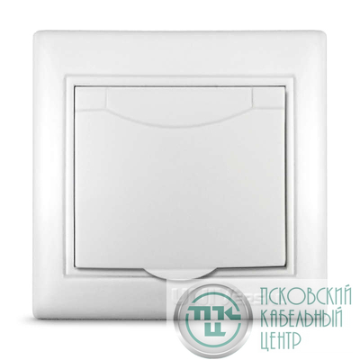 Розетка 1-м СП Севиль 16А IP20 с заземл. с крышкой бел. UNIVersal С0029