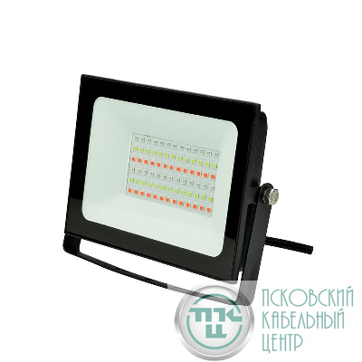 Прожектор светодиодный ULF-F60-30W/RGB IP65 200-240В BLACK мультиколор пульт ДУ (в/к) черн. Uniel UL-00007122