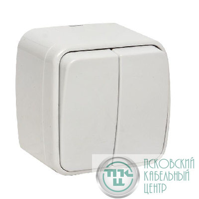 Выключатель 2-кл. ОП Минск 10А IP20 бел. Basic EKF EGV10-023-10