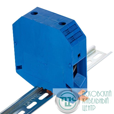 Клемма проходная винтовой зажим 2 точки подключения 150кв.мм син. DKC KRUH-150-BU
