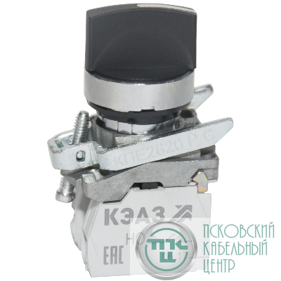 Переключатель КПЕ2620РС 2но+0нз ручка фикс 3поз IP65черн. КЭАЗ 248266