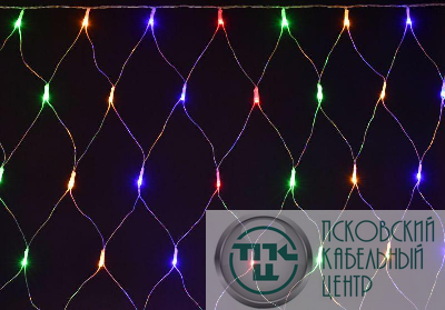 Гирлянда "Сеть" 1.5х1.5м 160LED RGB IP20 провод прозр. 230В с контроллером 8 режимов IEK LGDB410-3-160-L1-T-S-44