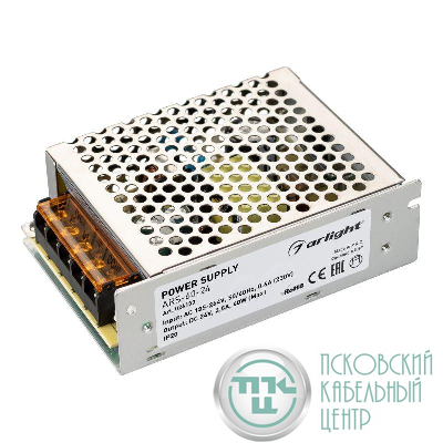 Блок питания ARS-60-24 24В 2.5А 60Вт IP20 сетка 2 года Arlight 026153