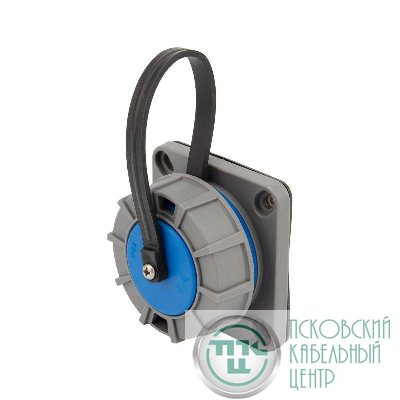 Розетка настенная фланцевая влагозащищенная с крышкой 16А 2Р+РЕ IP68 Rexant 111-124