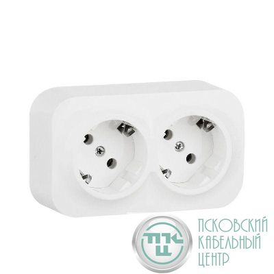 Розетка 2-м ОП Quteo 16А IP20 250В 2х2P+E с заземл. защ. шторки бел. IEK 782237