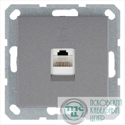 Розетка компьютерная 1-м RJ45 IP20 кат. 5E механизм алюм. Jasmart G6105S