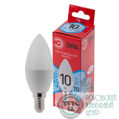 Лампа светодиодная RED LINE LED B35-10W-840-E14 R 10Вт B35 свеча 4000К нейтр. бел. E14 Эра Б0049642