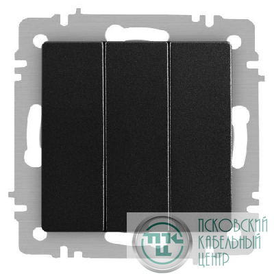 Выключатель 3-кл. СП Accent 6-106-05 10А IP20 250В AL/CU антрацит Intro Б0063540