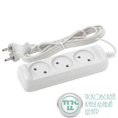 Удлинитель 3х3м без заземл. 6А IP20 ШВВП 2х0.75 Эра Б0035748
