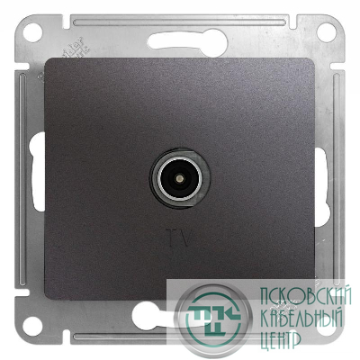 Розетка телевизионная TV Glossa коннектор механизм графит SE GSL001393