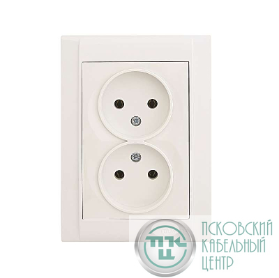 Розетка 2-м СП Defne 16А IP20 без заземл. бел. Makel 42001017