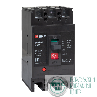 Выключатель автоматический 3п 32А 15кА LS63 ProPact EKF mccb-63-15-3-32-ls