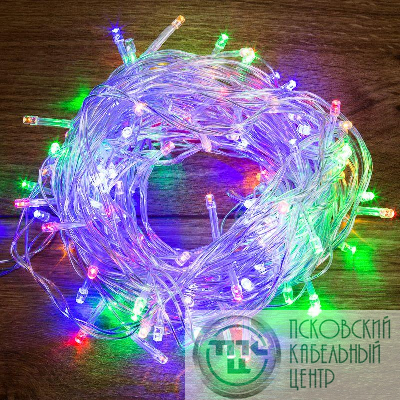 Гирлянда светодиодная "Твинкл Лайт" 20м 160LED мультиколор 10Вт провод ПВХ прозр. Neon-Night 303-309